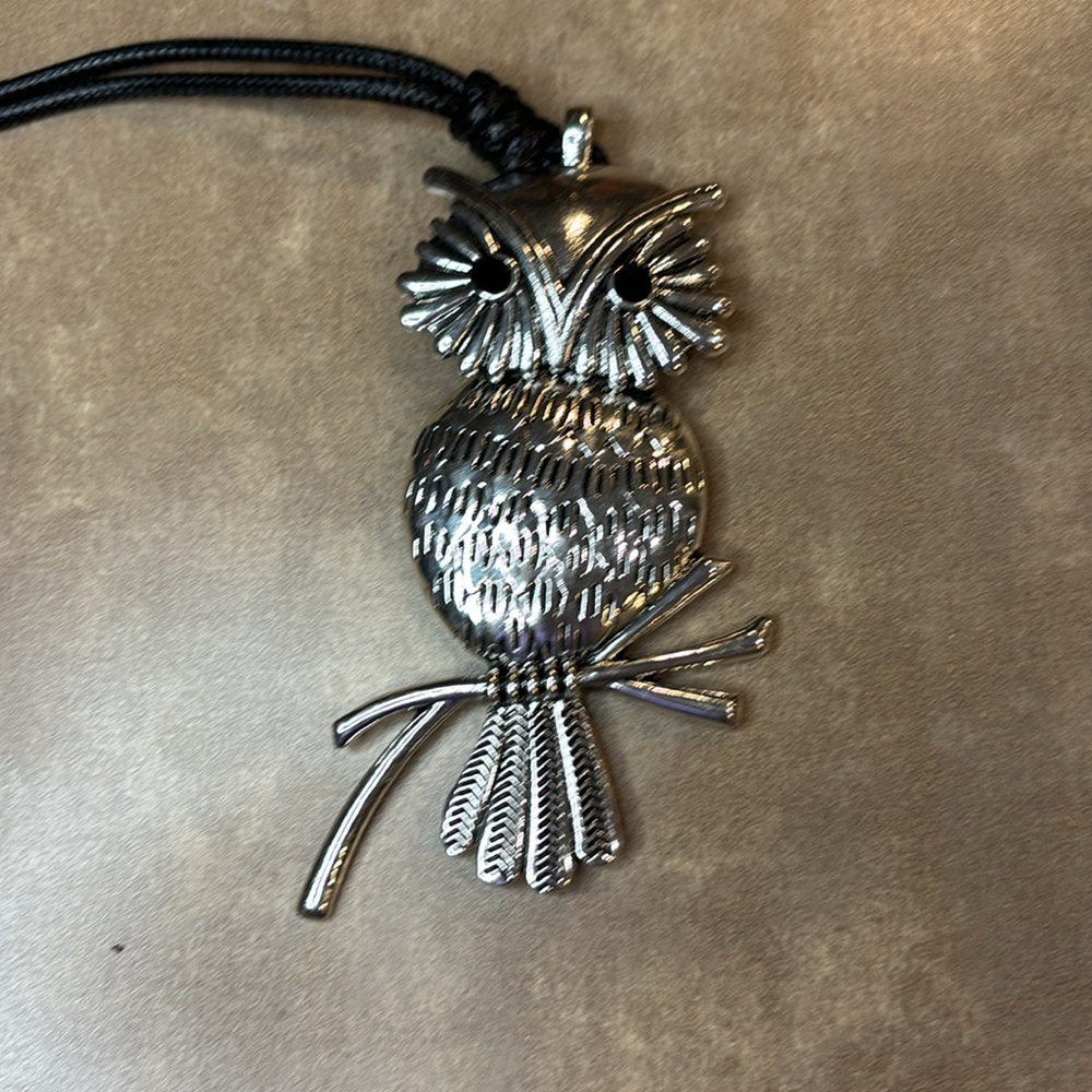 Leather Chain Owl Necklace